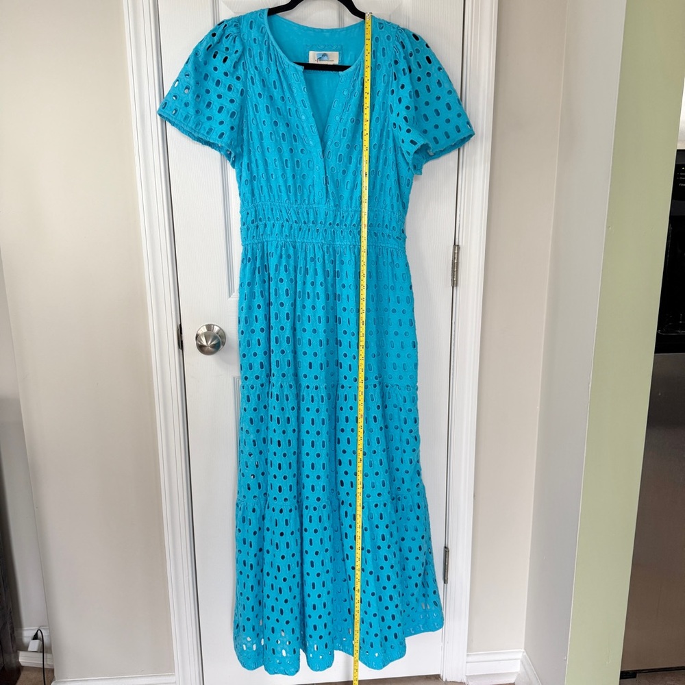 Anthropologie The Somerset Maxi Dress Eyelet Edition Blue Size Medium - Picture 14 of 16